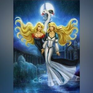 Swan Princess Twins DIY 5D Full Round Drill Diamond Painting